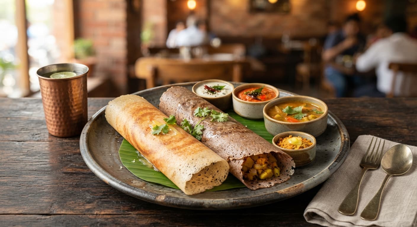 Fermented Dosa Batter Three-Way Platter