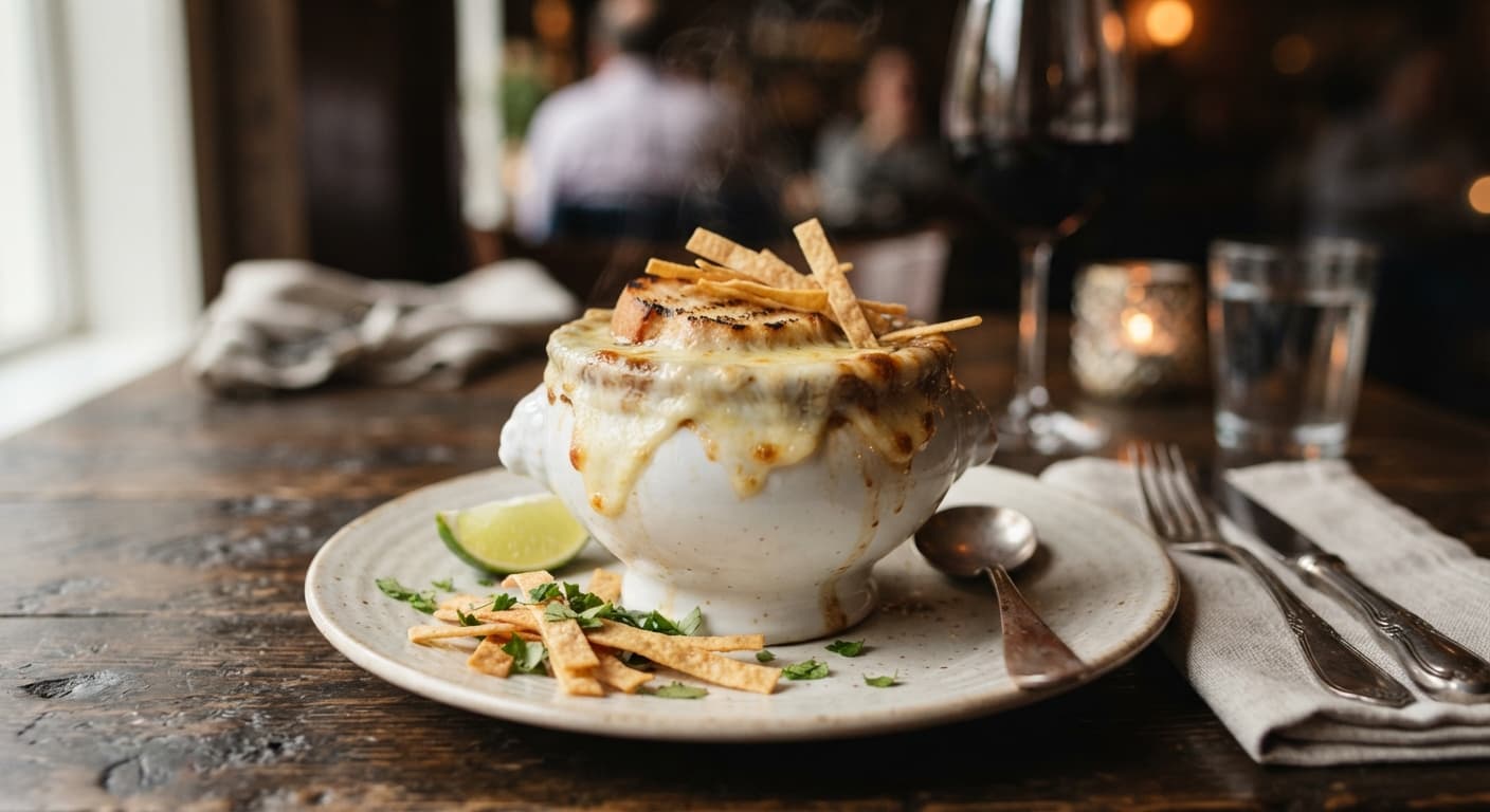 French Onion Tortilla Soup