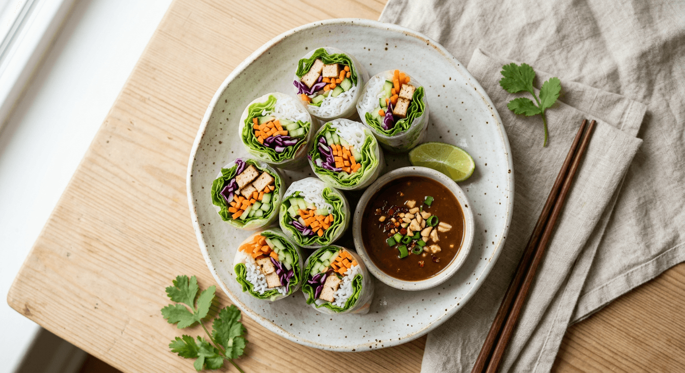 Fresh Vegetarian Tofu Spring Rolls