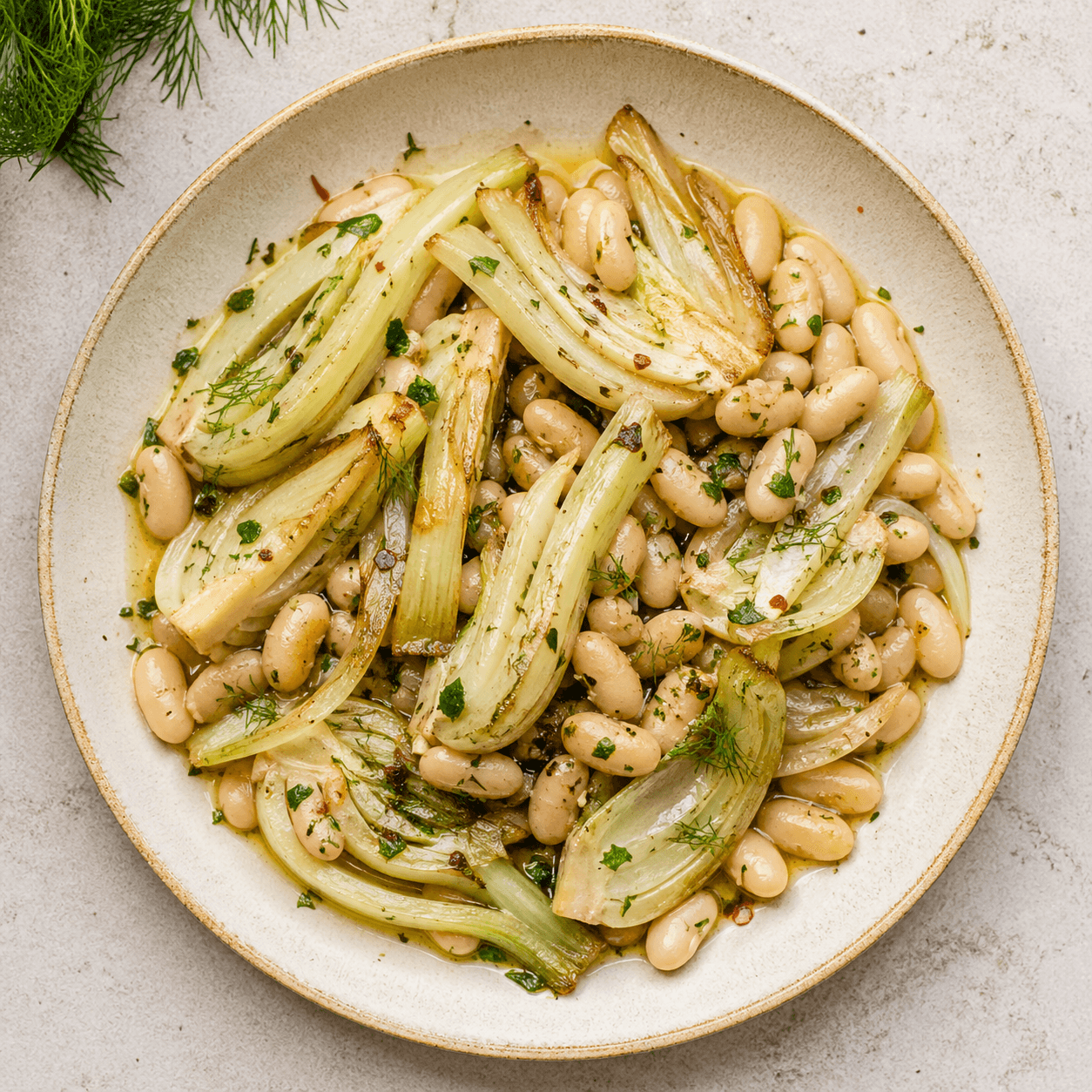 Garlic-Braised Fennel with White Beans