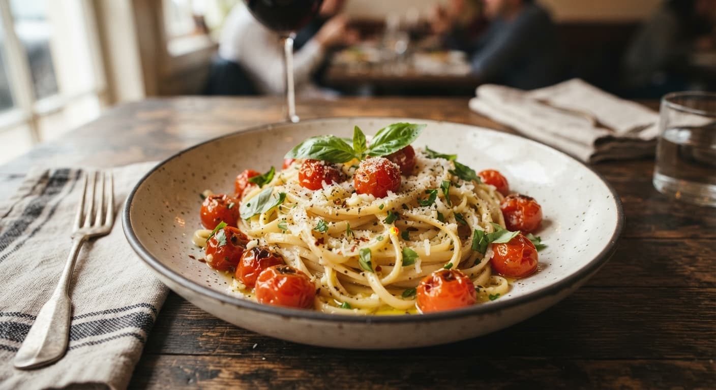 Garlic Butter Pasta with Cherry Tomatoes