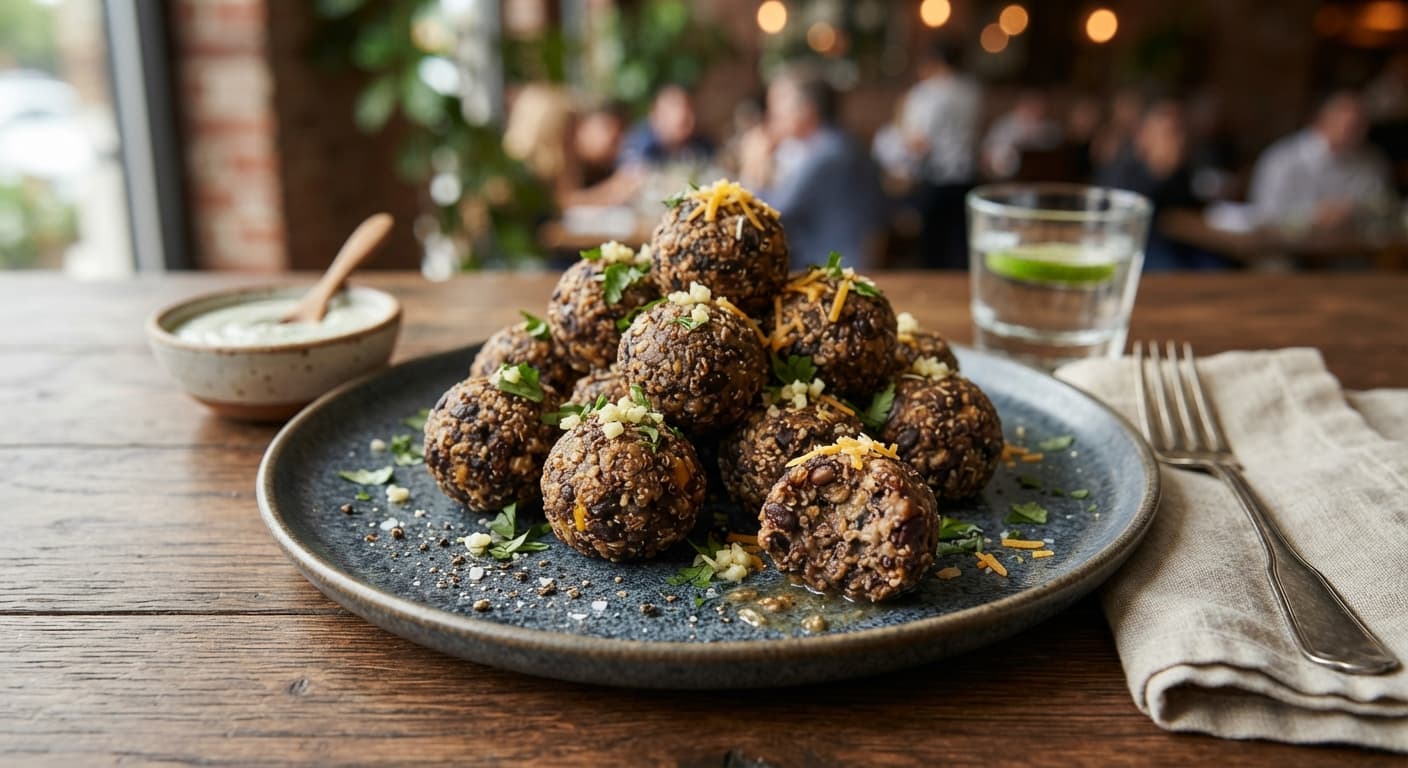 Garlic Cheddar Black Bean Energy Bites