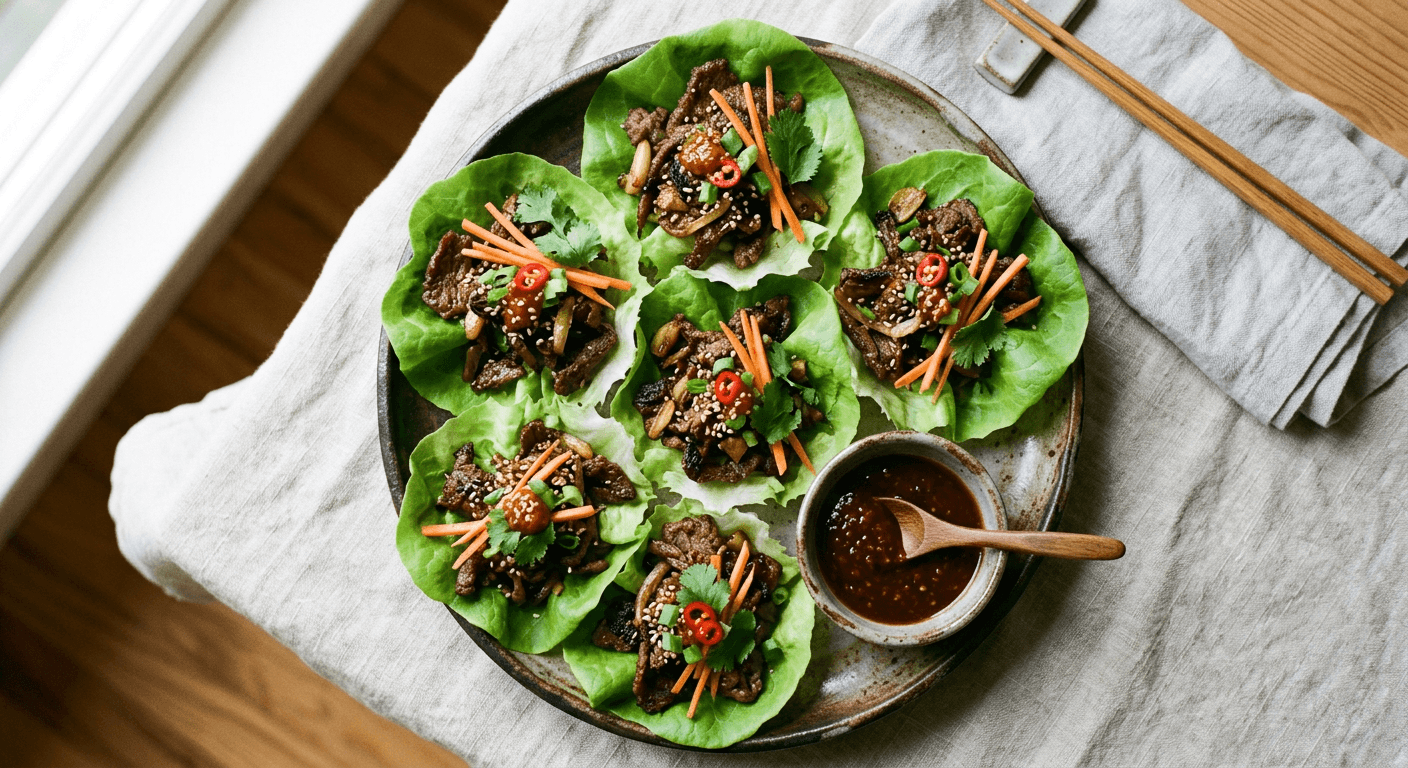 Garlic-Ginger Bulgogi Lettuce Wraps