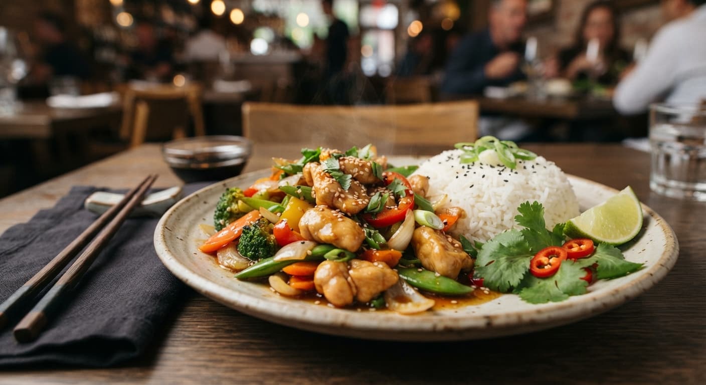 Garlic Ginger Chicken Stir‑Fry with Rice