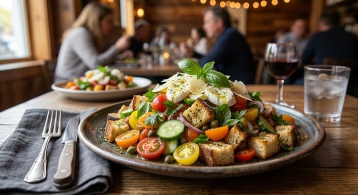 Garlic & Herb Panzanella (No-Cook Vinaigrette)