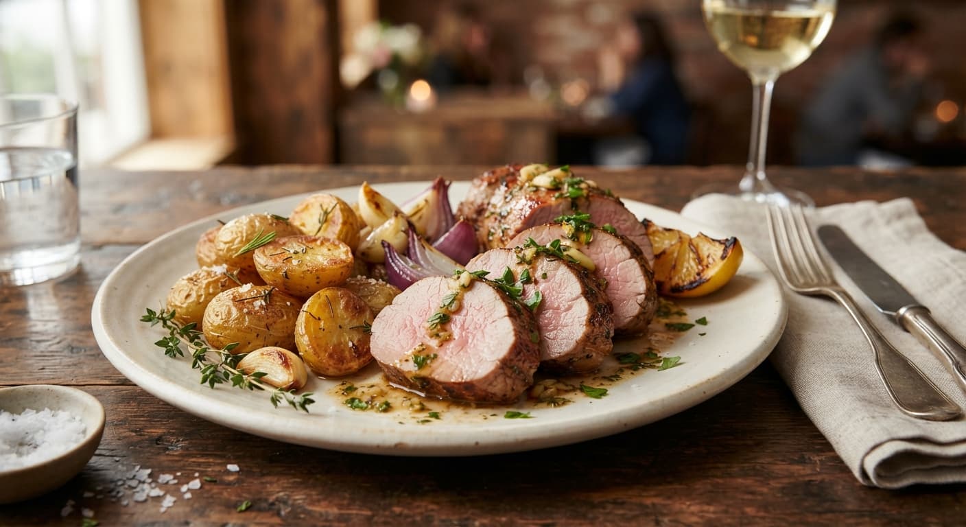 Garlic‑Lemon Roasted Pork Tenderloin with Roasted Potatoes