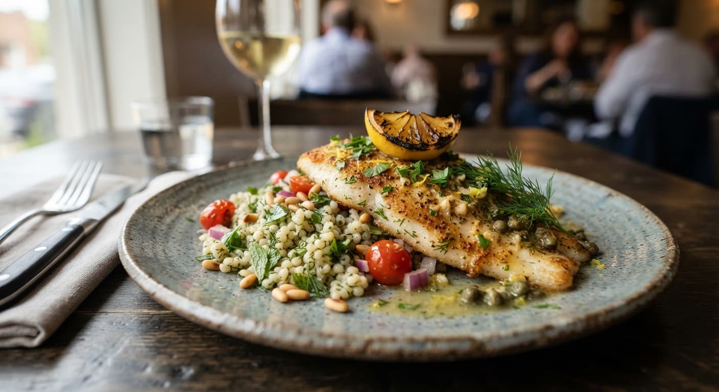Garlic‑Lemon Tilapia with Herbed Couscous