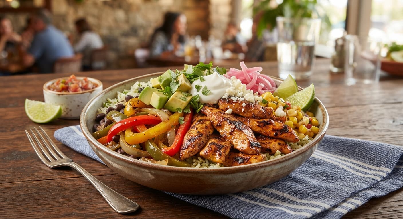 Garlic Lime Chicken Fajita Bowls