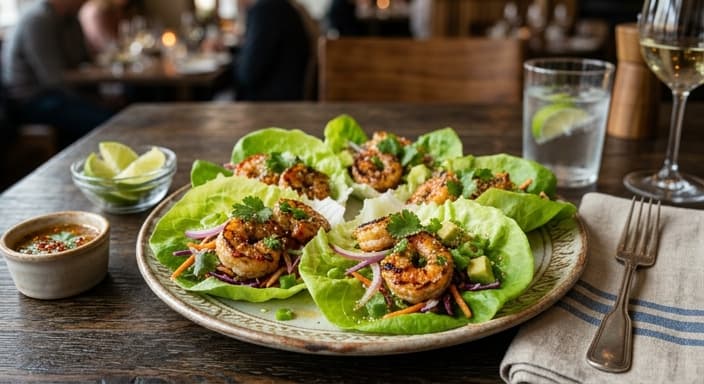 Garlic-Lime Shrimp Lettuce Wraps