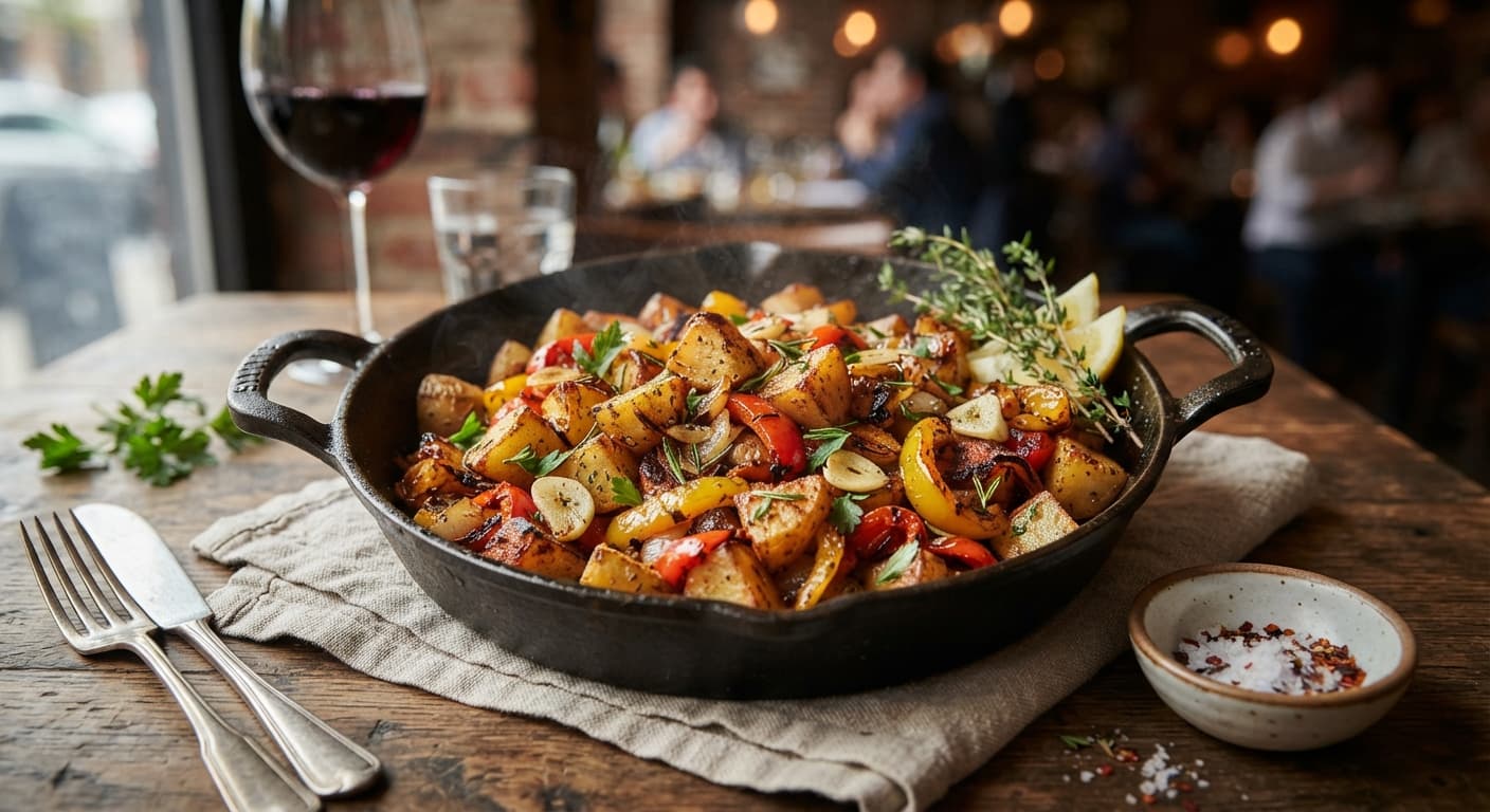 Garlic Potato and Bell Pepper Skillet