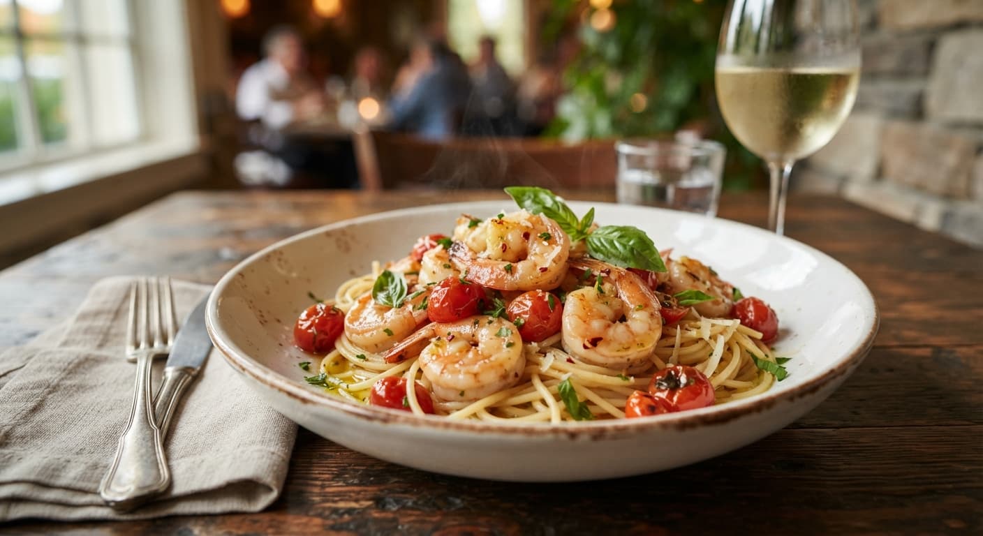 Garlic Shrimp with White Wine and Tomatoes