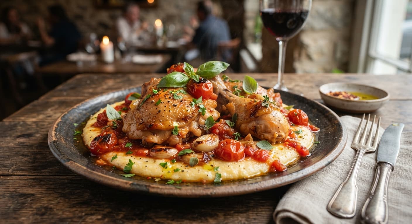 Garlicky Braised Chicken with Tomatoes