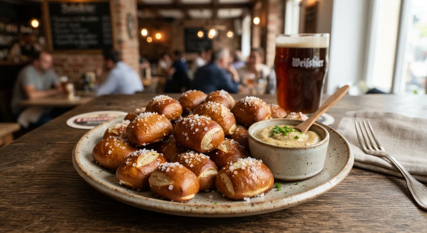 German Pretzel Bites with Mustard Dip