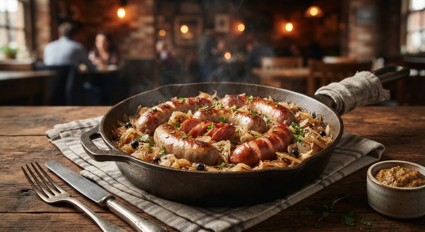 German Sausage and Sauerkraut Skillet