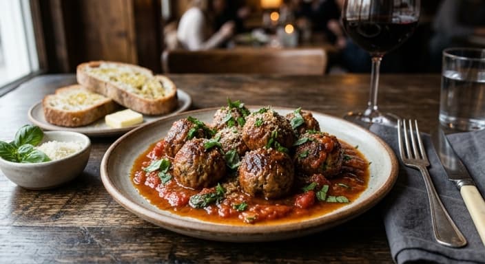 Ginger-Soy Meatballs in Tomato Basil Sauce