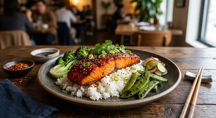 Gochujang Roasted Salmon with Rice