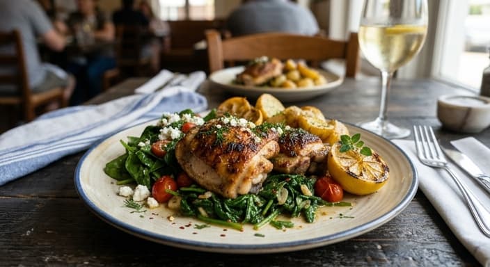 Greek Lemon Garlic Chicken with Spinach