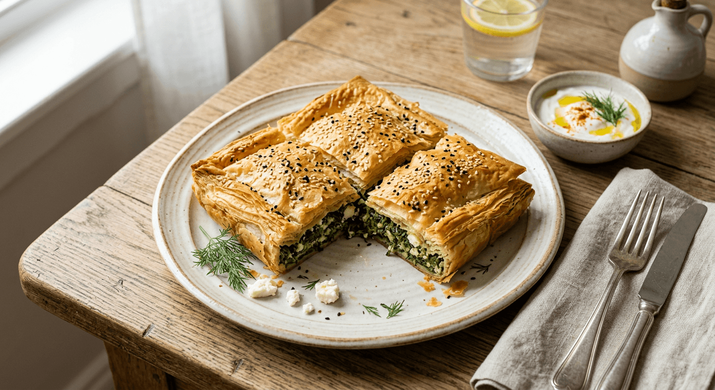 Greek Spinach and Feta Phyllo Pie (Spanakopita)
