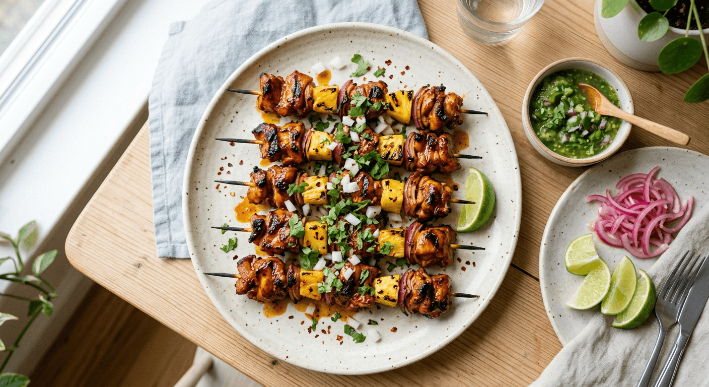 Grilled Chicken Al Pastor Skewers