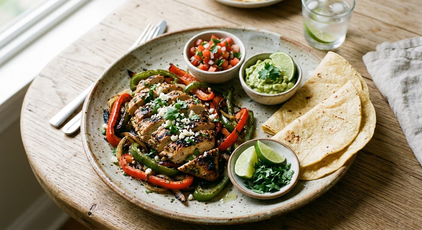 Grilled Lime Cilantro Chicken Fajitas