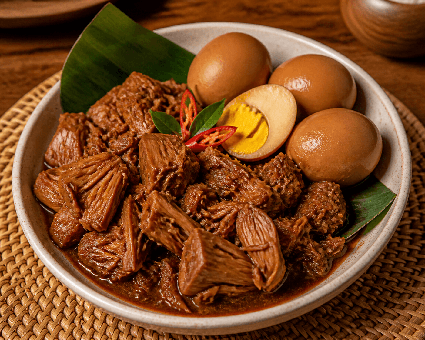 Gudeg-Style Jackfruit with Eggs (Quick Version)