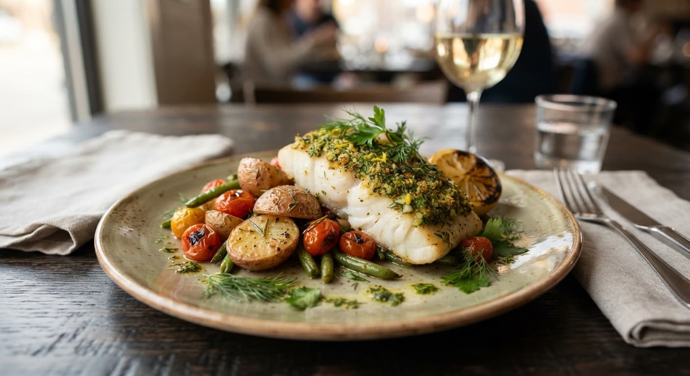 Herbed Cod with Roasted Red Potatoes