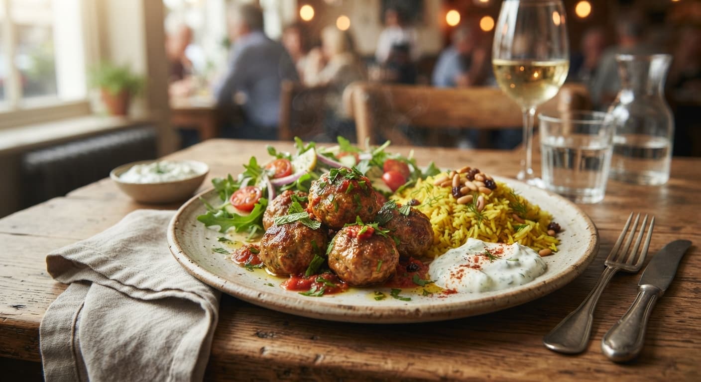 Herbed Lamb Meatballs with Lemon Rice