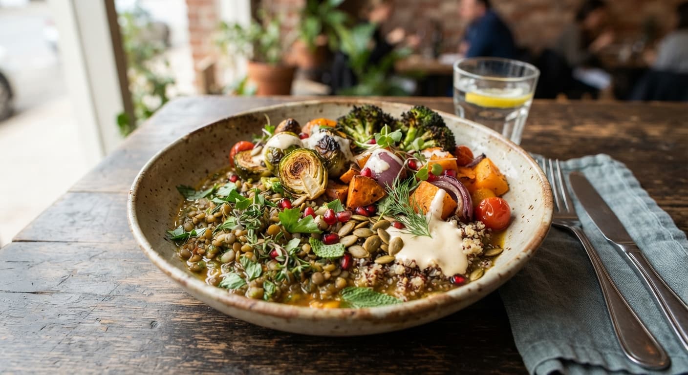 Herbed Lentil and Roasted Vegetable Bowl