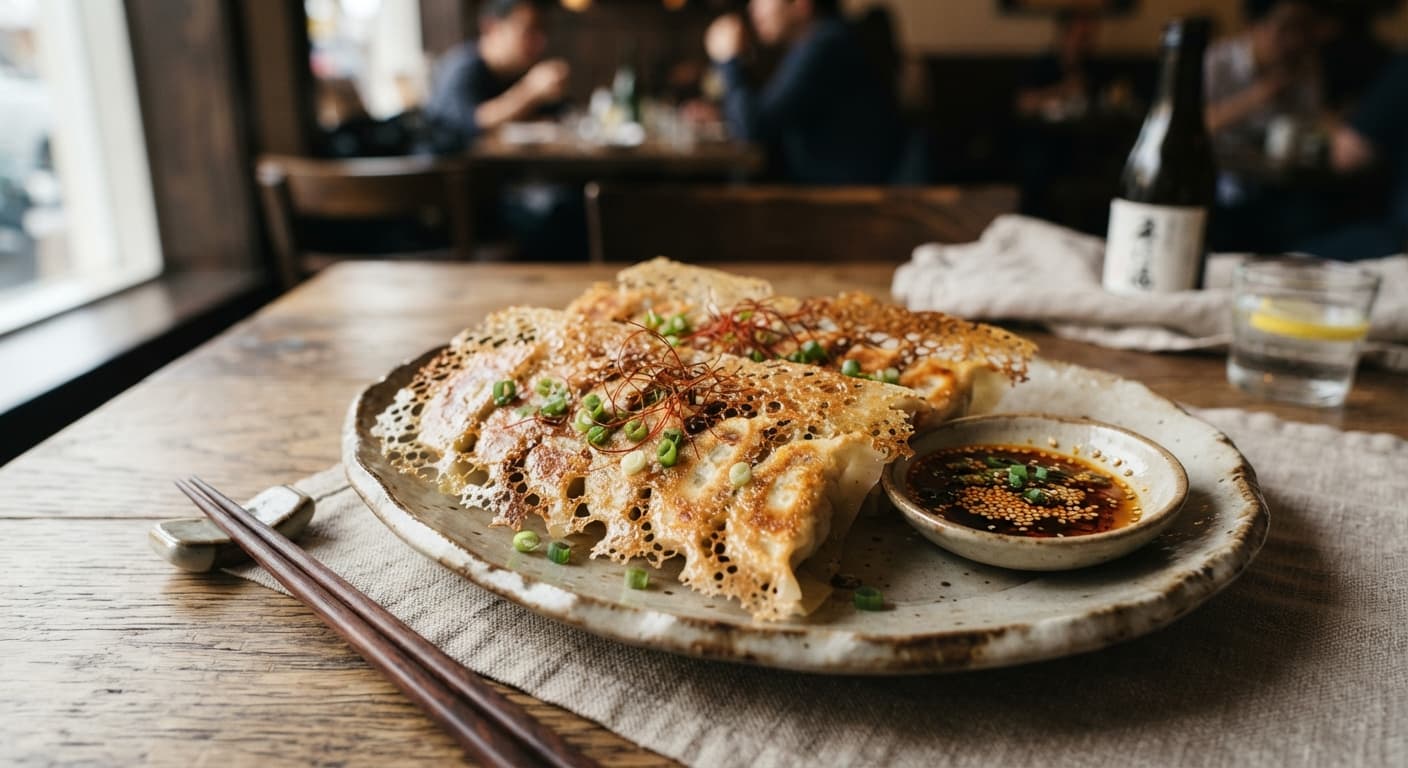 Homemade Gyoza with Crispy Wings