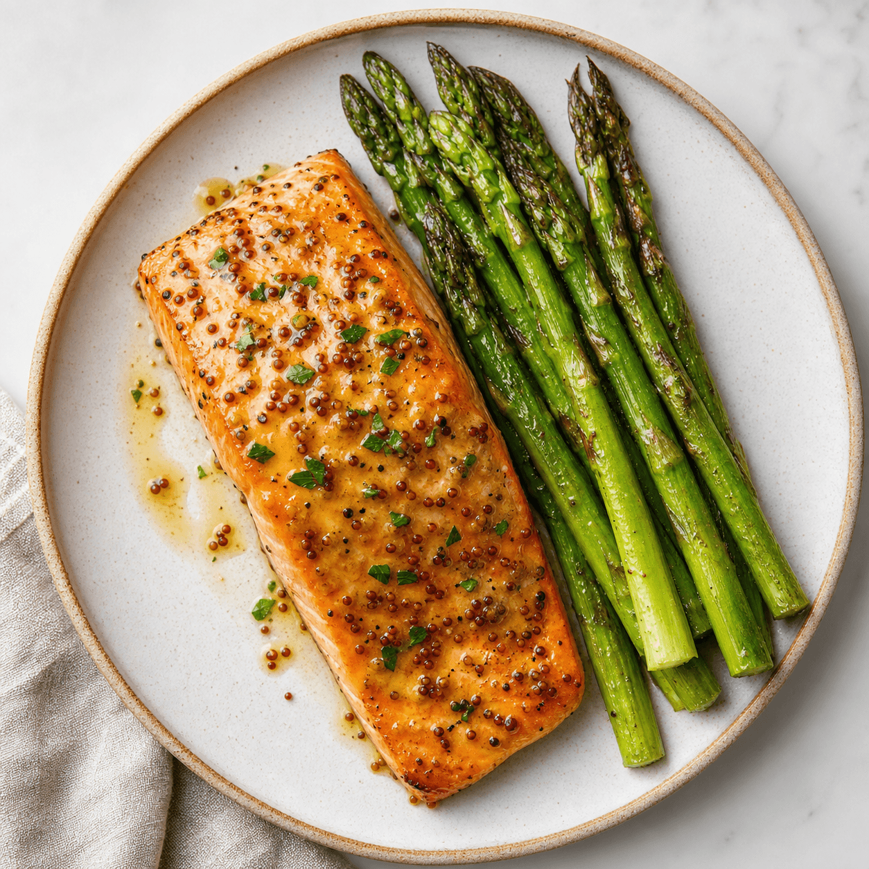 Honey Mustard Salmon with Asparagus