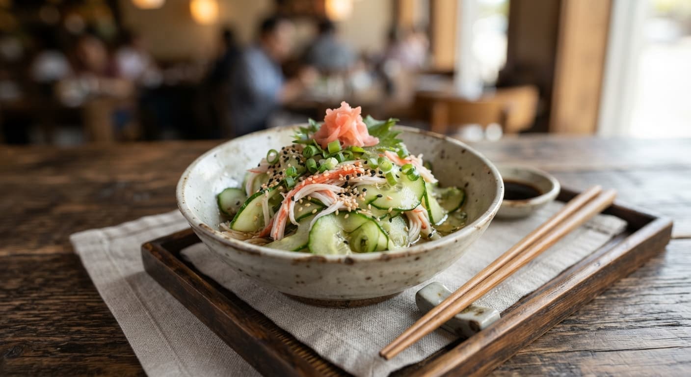 Imitation Crab and Cucumber Sunomono