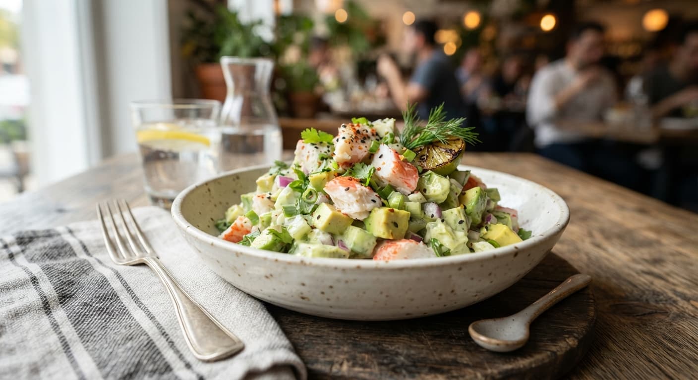 Imitation Crab Salad with Avocado Lime Dressing