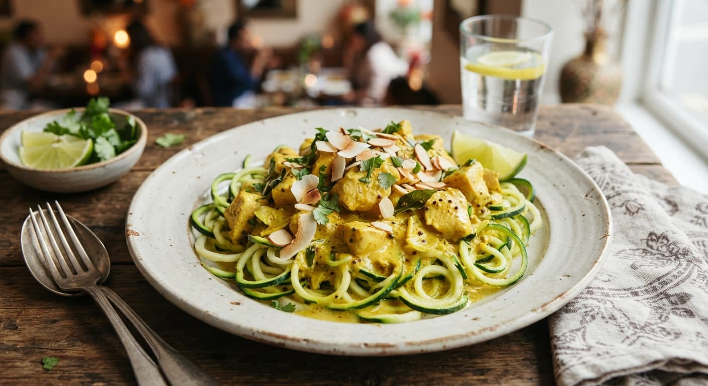 Indian Coconut‑Infused Chicken Curry with Zucchini Noodles