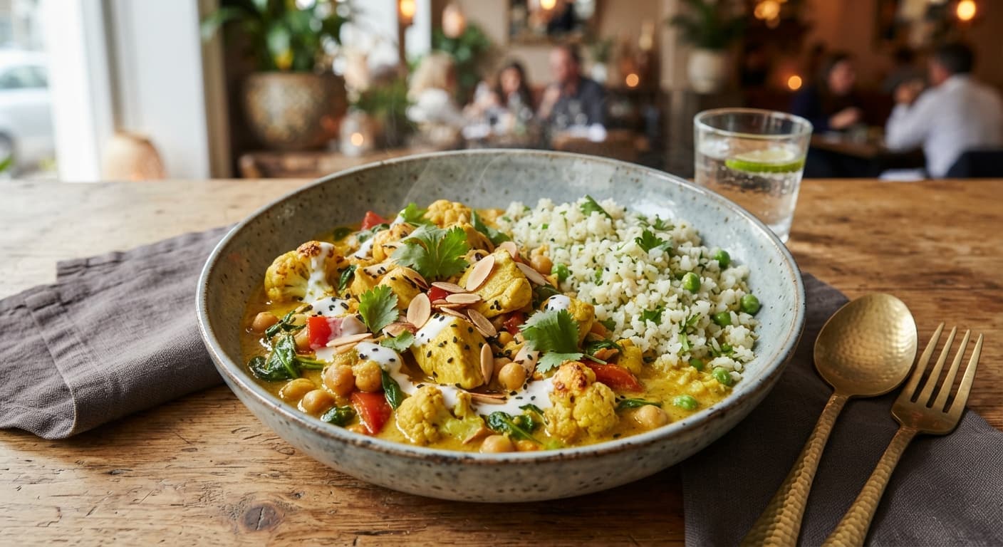 Indian‑Inspired Coconut Curry with Cauliflower Rice
