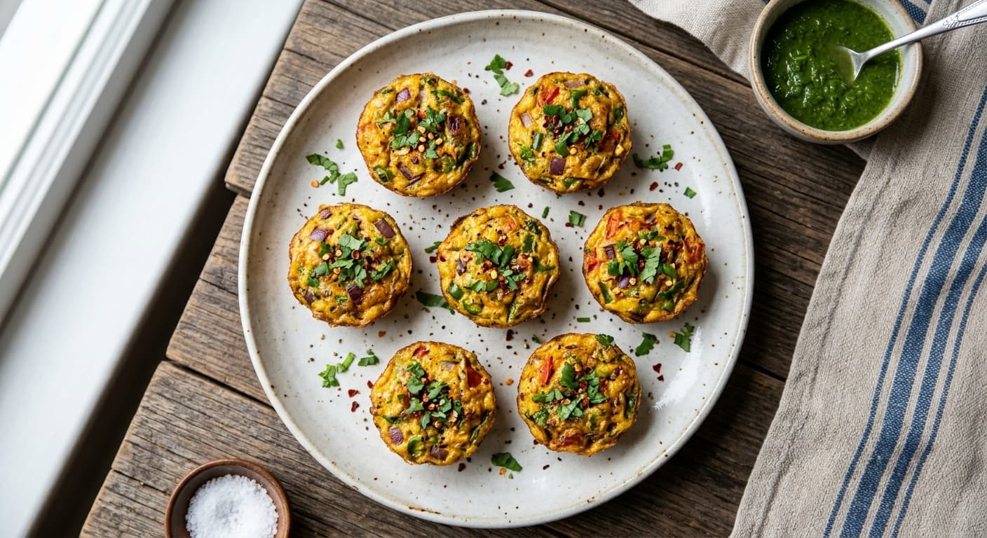Indian Masala Egg Frittata Bites