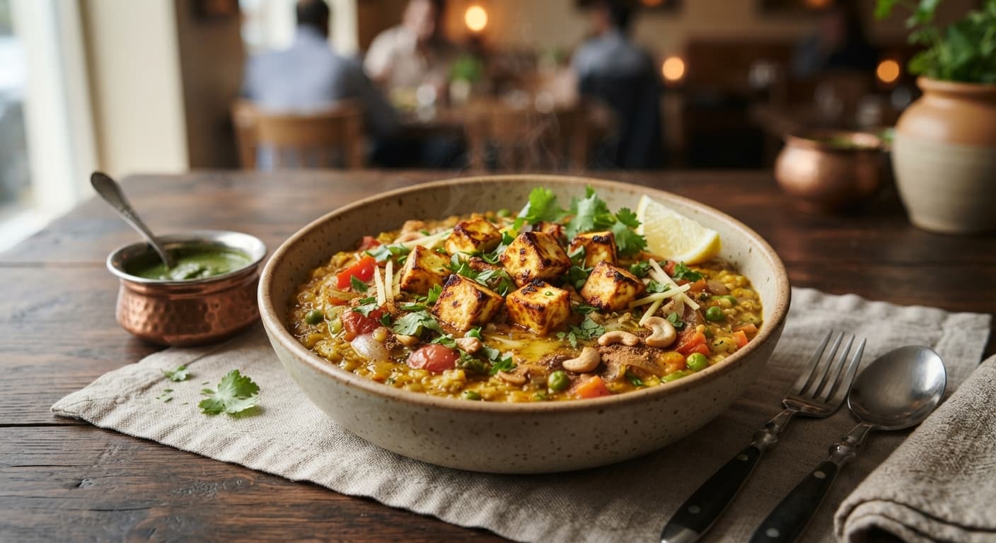 Indian Masala Oatmeal with Paneer