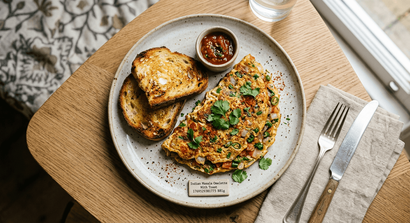 Indian Masala Omelette With Toast 1769529381775 B81g