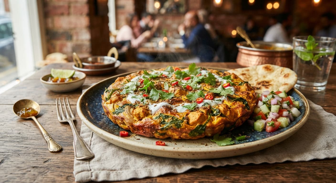 Indian Spiced Chicken and Spinach Frittata