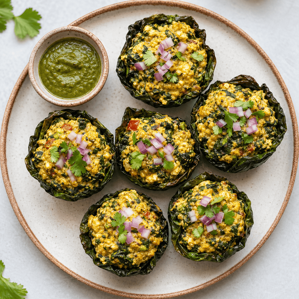 Indian Spiced Spinach Egg Bhurji Cups (Low-Carb Snack)