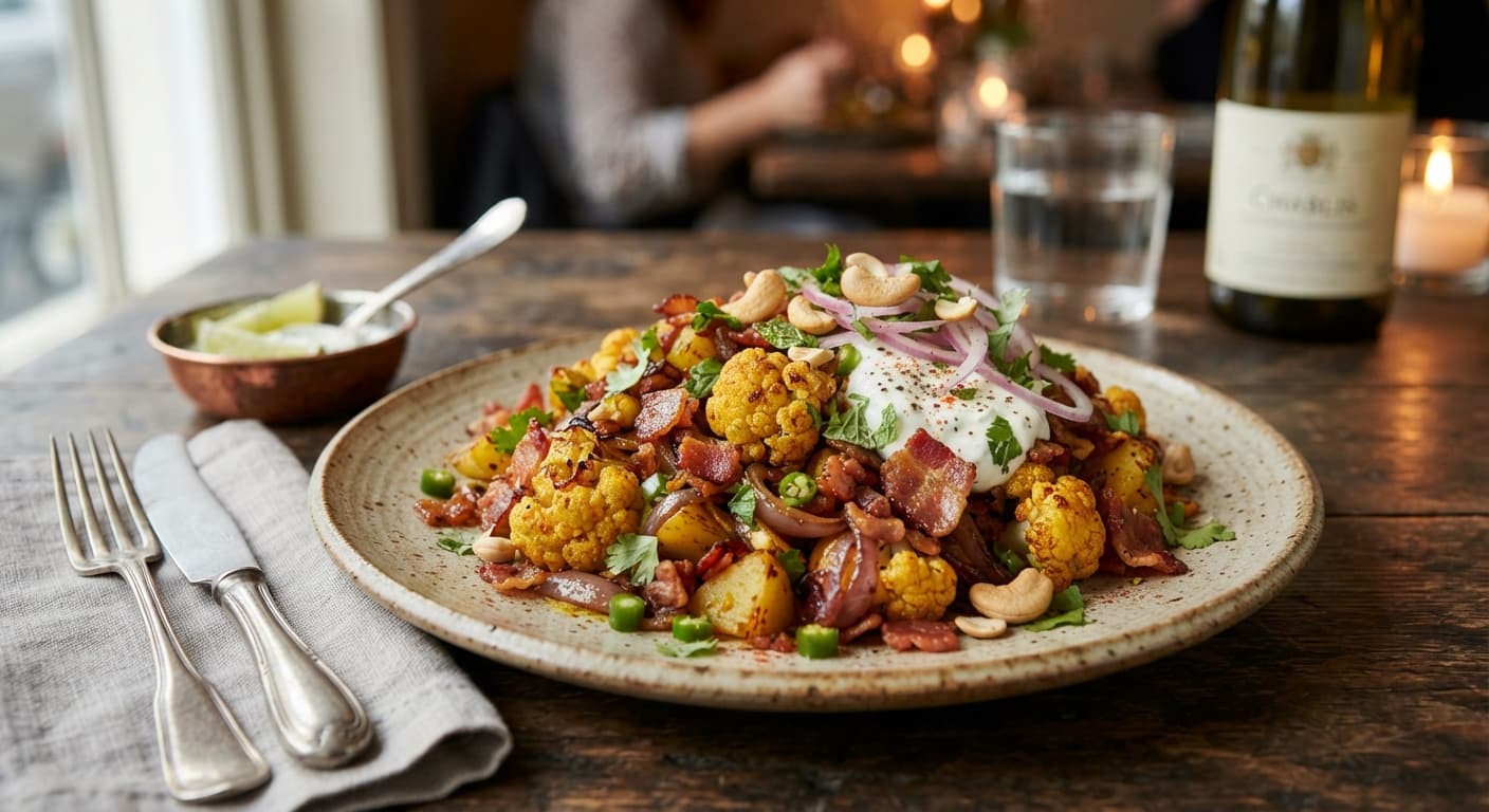 Indian‑Style Spiced Cauliflower Hash with Bacon