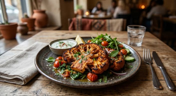 Indian Tandoori-Spiced Salmon-Style Cauliflower Steaks (Low-Carb)