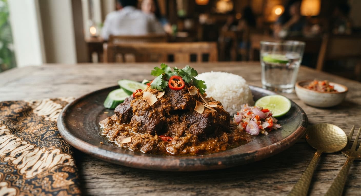 Indonesian Rendang with Coconut Milk and Oat Milk Blend