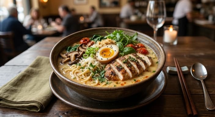 Italian Chicken Ramen Bowl with Parmesan Broth