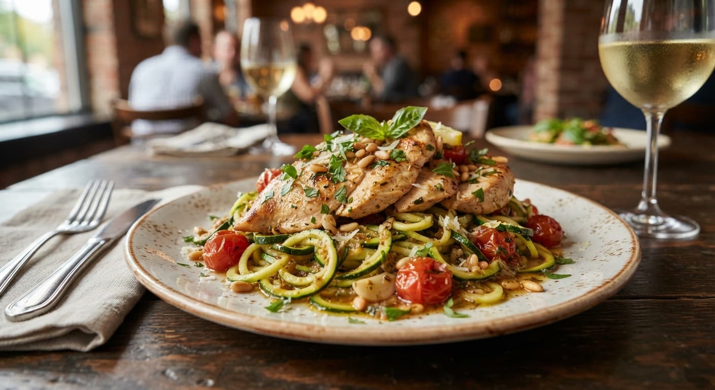 Italian Garlic Chicken with Zucchini Noodles