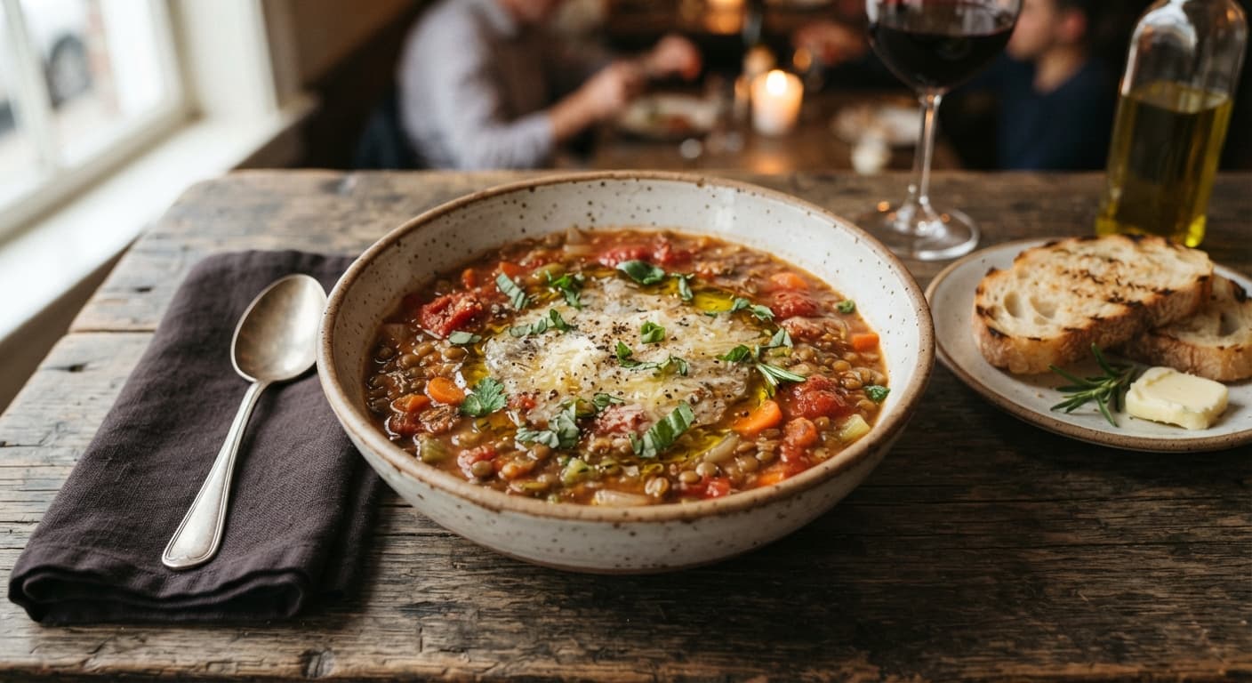 Italian Lentil and Crushed Tomato Soup