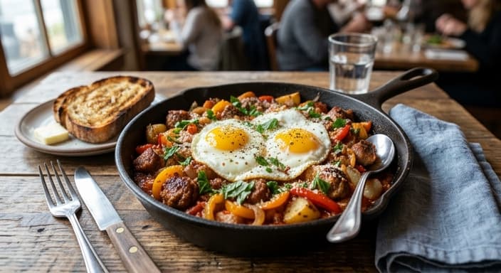 Italian Sausage & Peppers Breakfast Skillet