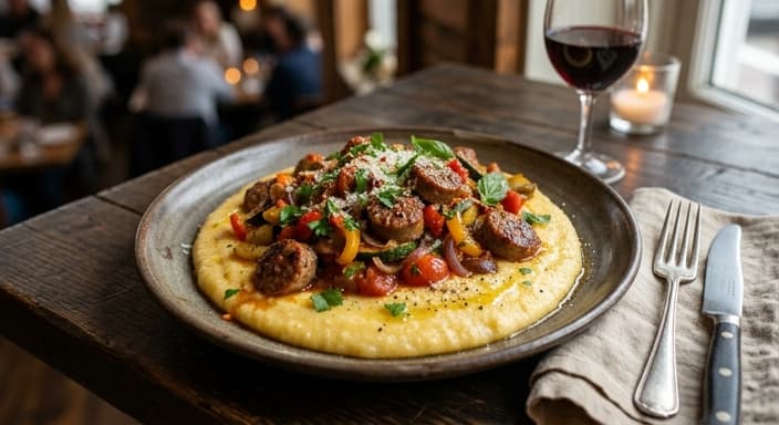 Italian Sausage & Veggie Skillet with Polenta