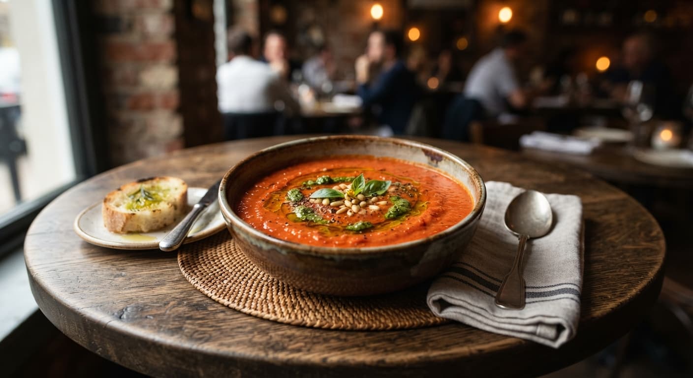 Italian‑Style Roasted Red Pepper & Basil Soup