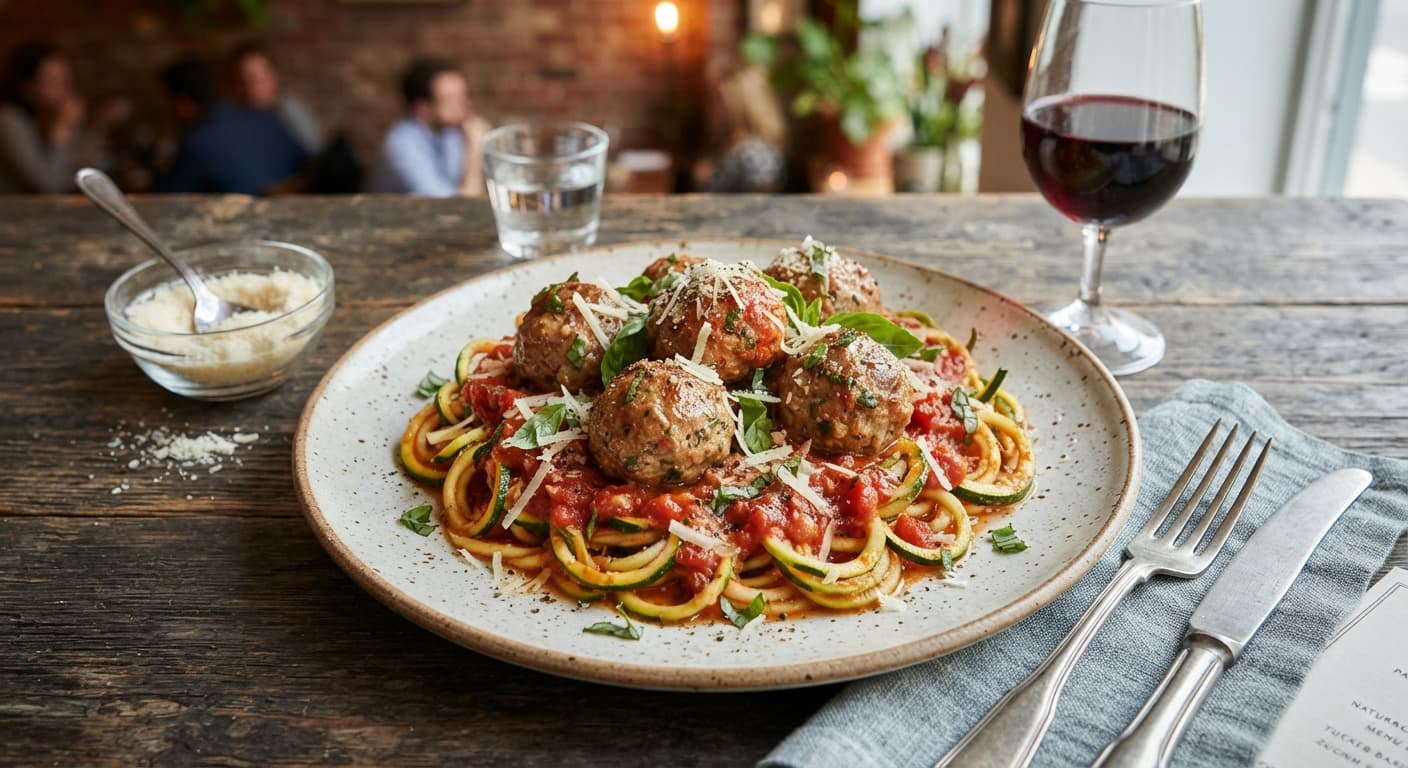 Italian Turkey Meatballs with Zucchini Noodles