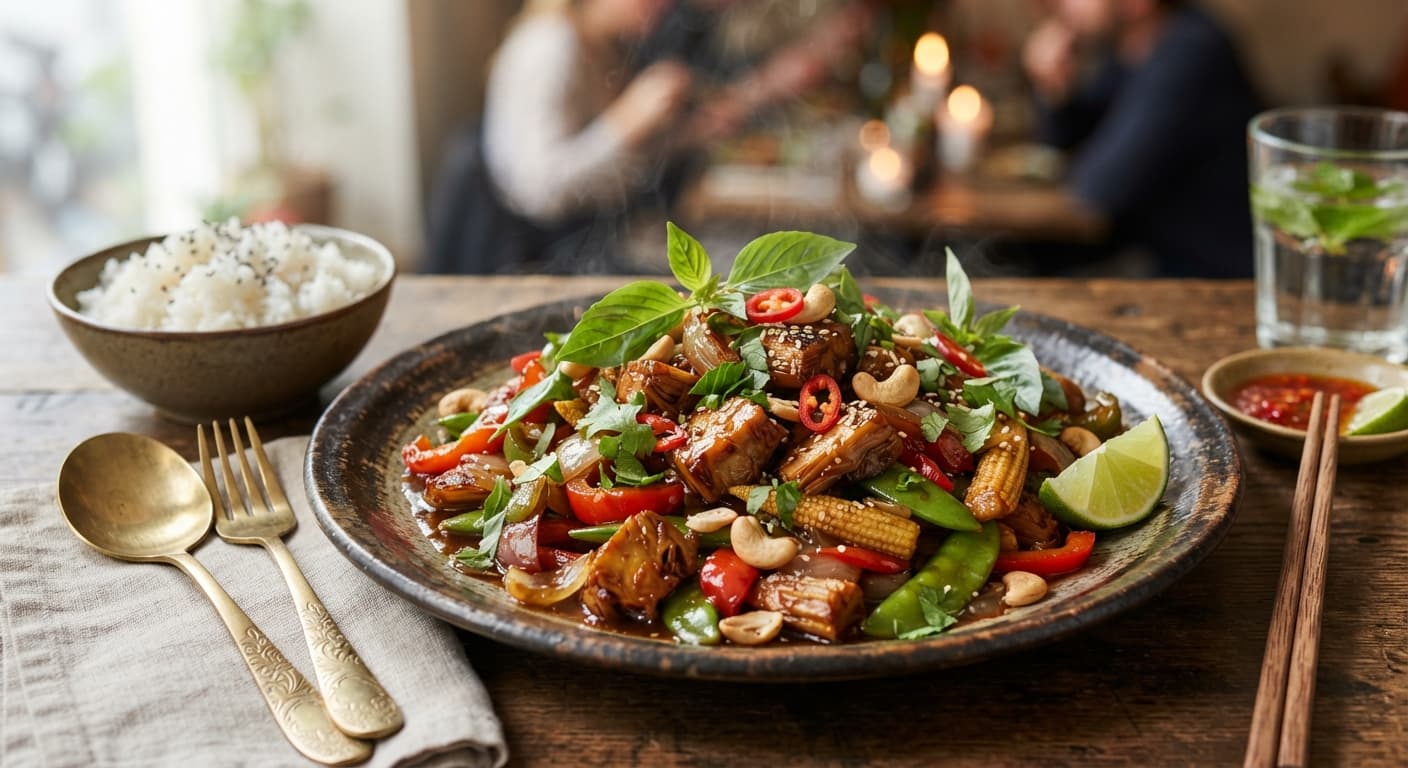 Jackfruit Stir‑Fry with Bell Peppers
